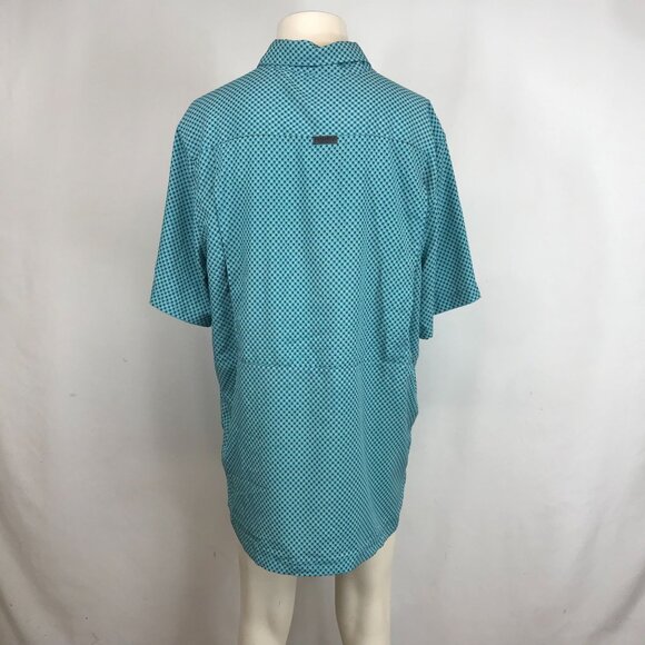 PANHANDLE - MEN'S LARGE - BLUE SHORT SLEEVE BUTTON 100% POLYESTER SHIRT - Picture 5 of 8